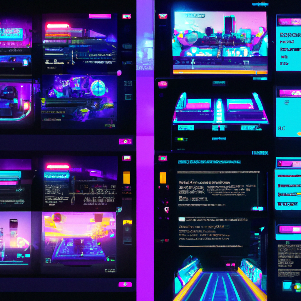 Player custom arena with neon towers